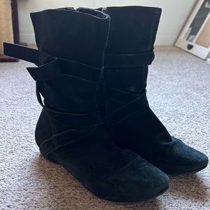 bp Black Suede Boots